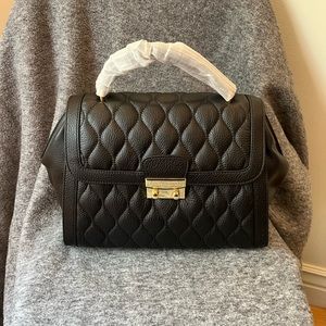Vera Bradley quilted black leather bag
